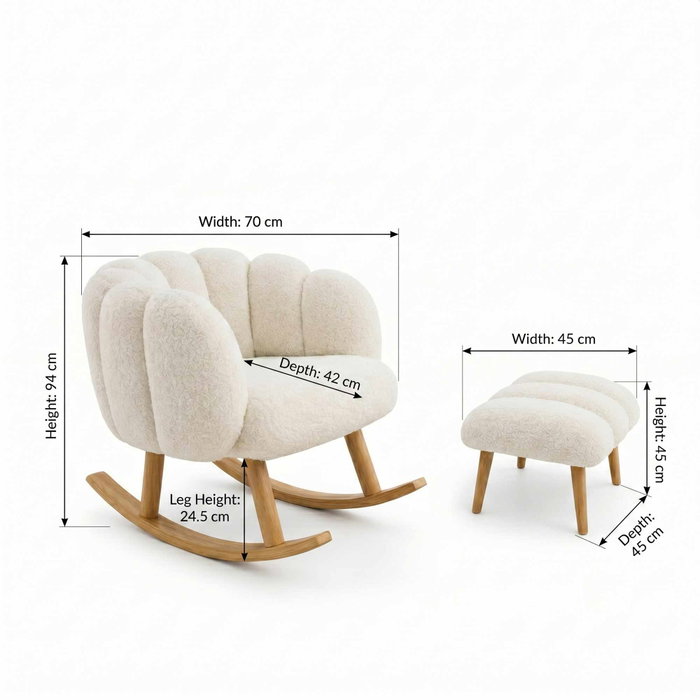 Atelier Del Sofa Lotus - Sillón y Puff Blanco